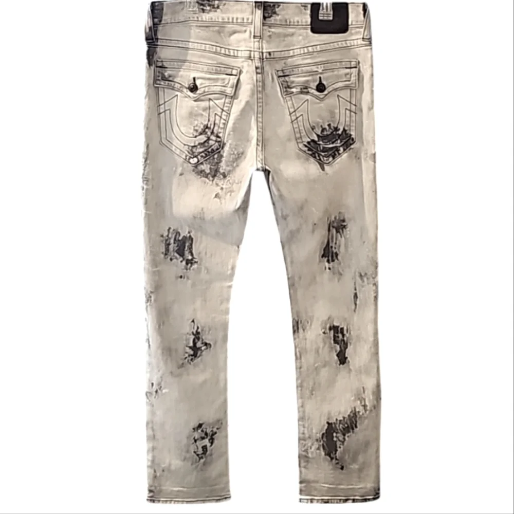 💥True Religion Relaxed-Straight Distressed Jeans. Men's Size: W34x34L.